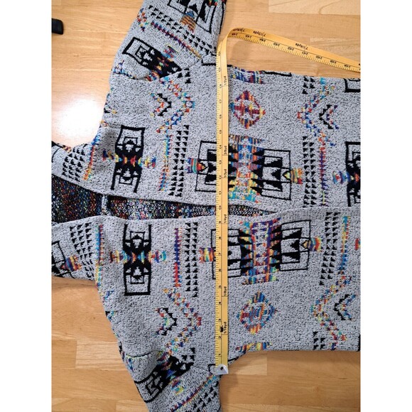Northern Angel Aztec Southwestern Boho Open Front Long Cardigan Sweater Hoodie L - Picture 5 of 15